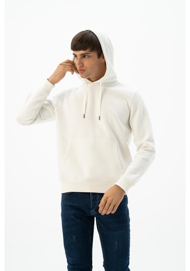 Arma Erkek Kanguru Cepli Kapüşonlu Sweatshirt K24254928801 Ekru Arma Erkek Kanguru Cepli Kapüşonlu Sweatshirt K24254928801 Ekru