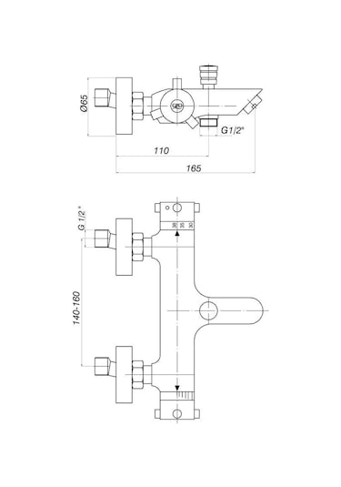 GPD TBB02 Termostatik Banyo Bataryası Krom