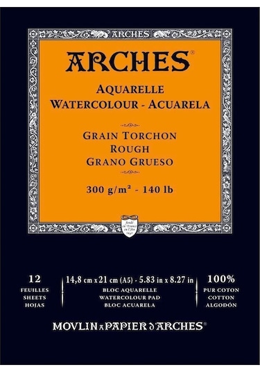 Arches Suluboya Defteri Blok Rough 300 G 15x21 Cm. 12 Yp