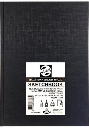 Talens Sketchbook Ince Dokulu Eskiz Defteri 90G 96 Yaprak 21X29.7