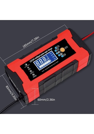 Pazly 12v/24v 180w Akıllı Şarj Cihazı - Lcd Ekranlı, Agm/gel Aküler İçin, Çoklu Koruma