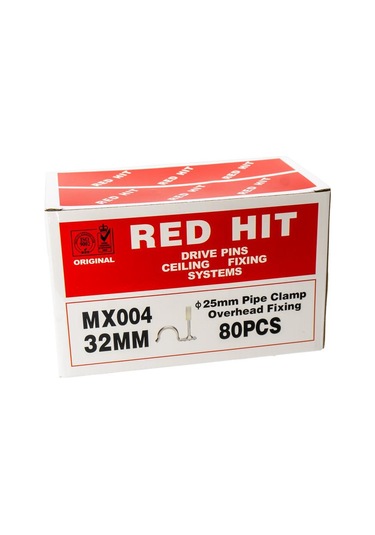 Red Hit Mx004 25mm Boru Sabitleme Kelepçeli Barutlu Çivi 80 Li Paket