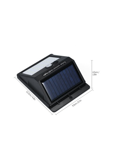 Ranyeek Solar Güneş Panelli Pır Hareket Sensörlü Led Duvar Lambası - 20 Led 6000k Beyaz Işık, Ip65 Su Geçirmez, Bahçe/ev Cephesi Aydınlatması 2 Farklı Tasarımdan Rastgele Gönderilir Siyah