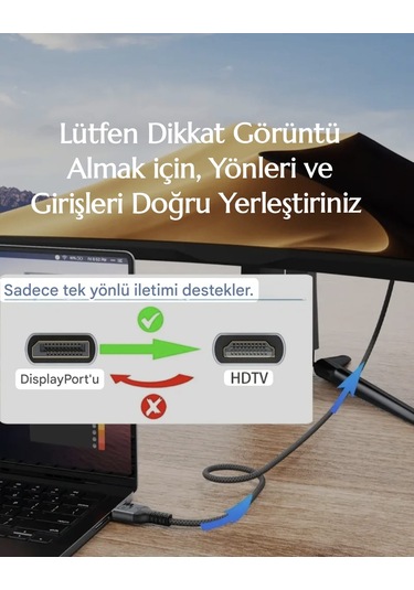 Ugourd 2-metre Displayport To Hdmı Çevirici Kablo 4k Dp To Hdmı