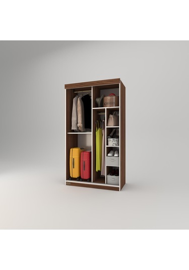 Kenzlife Gardırop Sürgülü Kapaklı Kapılı 100 Papatya Cvz Aynalı Gardolap Dolap