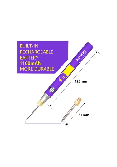 Xindoker 8w 330-400 C Sıcaklık Ayarlanabilir Li-pil Liç Elektrot, Taşınabilir Kablosuz Tamir Aleti, Ev İçi Dıy Lehimleme, Demir Tutucu Ve Uç İle