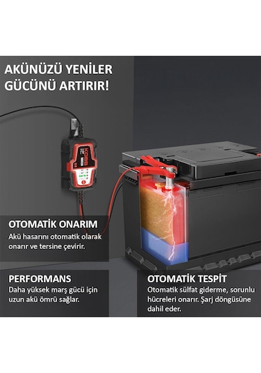 Kobb Kbs2a 6v/12v 60ah Akıllı Akü Şarj Ve Akü Bakım / Desülfatör