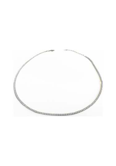 1,5 Mm Taşlı Gümüş Suyolu Choker Kolye Rose Gold