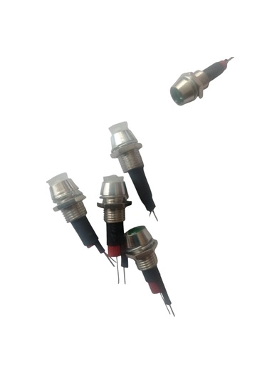 5adet 12v Led Pano Tipi 7,5mm Metal.... El Üretimi 5mm Led Yeşi