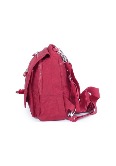 Küçük Boy Krinkıl/klinkır Su Geçirmez Çok Gözlü Uzun Askı Günlük El Omuz Sırt Çantası Kırmızı 13-5a Kırmızı