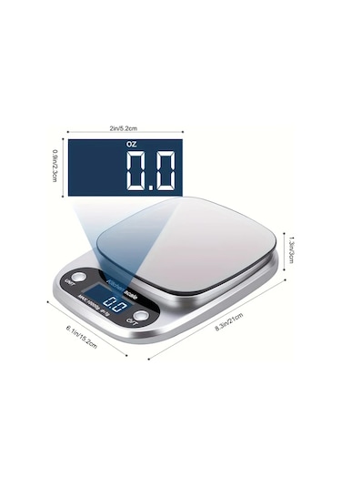 Honeybeeshop 1 Adet Hassas Dijital Mutfak Terazisi 10kg Kapasite 1g Dogruluk Lcd Ekran Otomatik Kapanma Pil İle Calisir Plastik Malzeme Firinlama Icin -
