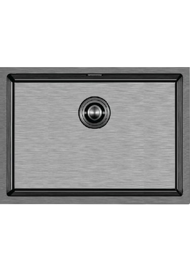 Crauf Stella 4449 Pvd Füme Siyah 40x45 El Yapımı Paslanmaz Çelik Mutfak Eviyesi Füme