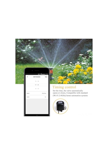 Lemestar Akıllı Wifi Su Vanası, Alexa Ve Google Asistan Uyumlu, İos/android Uygulama İle Ses Kontrolü Ve Uzaktan Yönetim