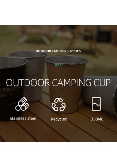 Nobana 4Pcs Kamp Bardağı Bardak Bpa Içermeyen Fda Sertifikalı 304 Paslanmaz Çelik Saklama Çantası Ile Içme Bardağı - Wilderness Style