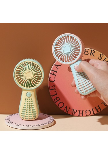 Li-ion Pil İle Mini El Tipi Vantilatörler, Kişisel Vantilatör Pembe+mavi