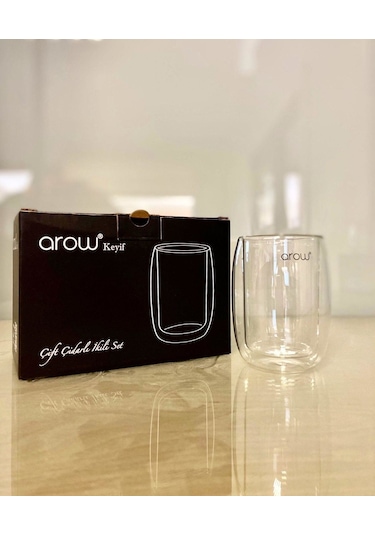 Arow Çift Çidarlı Ikili Bardak 150 Ml Şefaf