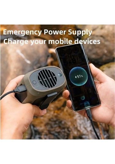 Tcherchi 8000 MAh Şarj Edilebilir Ve Taşınabilir Asma Veya Boyun Fanı Sarı