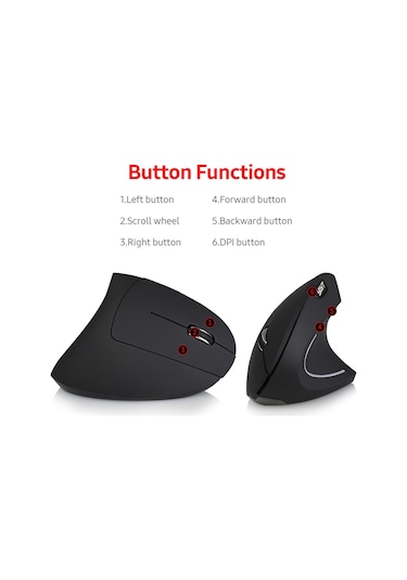 Maiyame "ywyt Dikey Kablosuz Fare - 3 Dpı Ayarı, Ergonomik Tasarım, 2.4g Bağlantı" Diğer