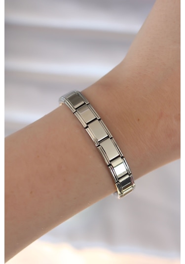 316l Çelik Gümüş Renk Yazısız Nomination Model Kadın Bileklik Gümüş