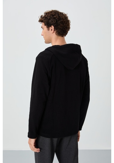 Tommy Life Connell Siyah Rahat Kalıp Polar Erkek Sweatshirt - 88313 Siyah