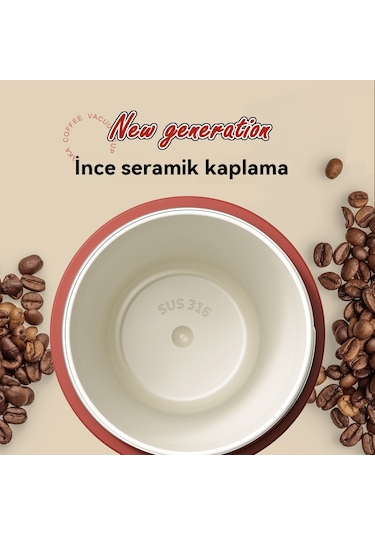 Retro Saman Çift İçecek Seramik Termos Bardak-parşömen