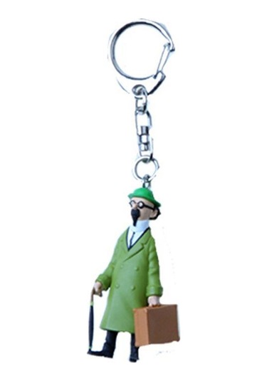 Tintin - Plastik Anahtarlık - Çok Renkli Bavullu Profesör Hesaplama Çok Renkli