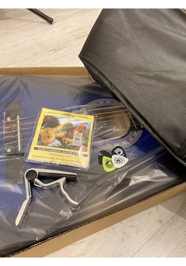 Klasik 4/4 Mavi Gitar Seti