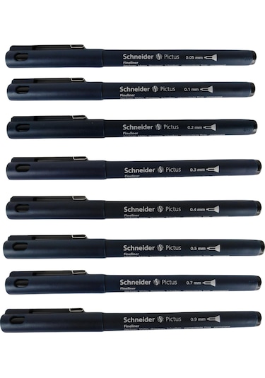Schneider Pictus Fineliner Teknik Çizim Kalemi 8 Li Set