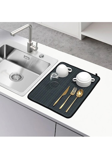 Bulaşık Kurutma Matı Bulaşık Matı - Siyah