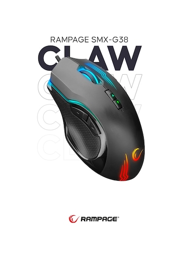 Rampage SMX-G38 Claw Usb RGB Ledli Gaming Oyuncu Mouse