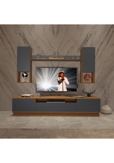 Decoraktiv Trendstyle 5das Mdf Tv Ünitesi Tv Sehpası Ceviz - Antrasit