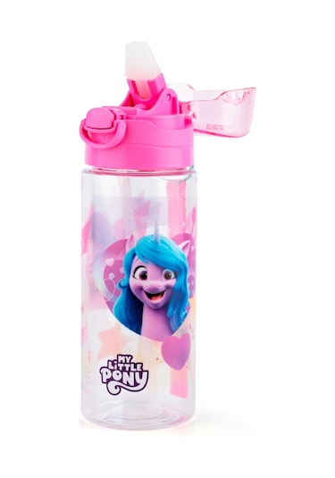 My Little Pony 500 Ml Kız Çocuk Pipetli Plastik Okul Matarası - Pembe Kapak