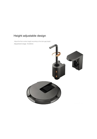 Teltree Zink Alyüminyum Zırhlı Rüzgar Dayanıklı Kapı Tutucu - Tek Basılışta Kilitle, Tekrar Basılışta Aç - Delme Yok Kurulum - 10-20mm Aralık Uyumlu - Gri Gri