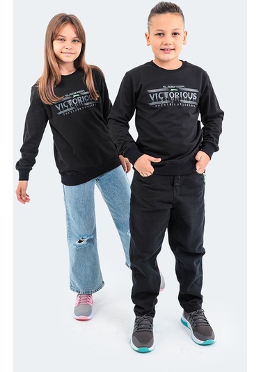 Slazenger DUNA IN Çocuk  Siyah Sweatshirt