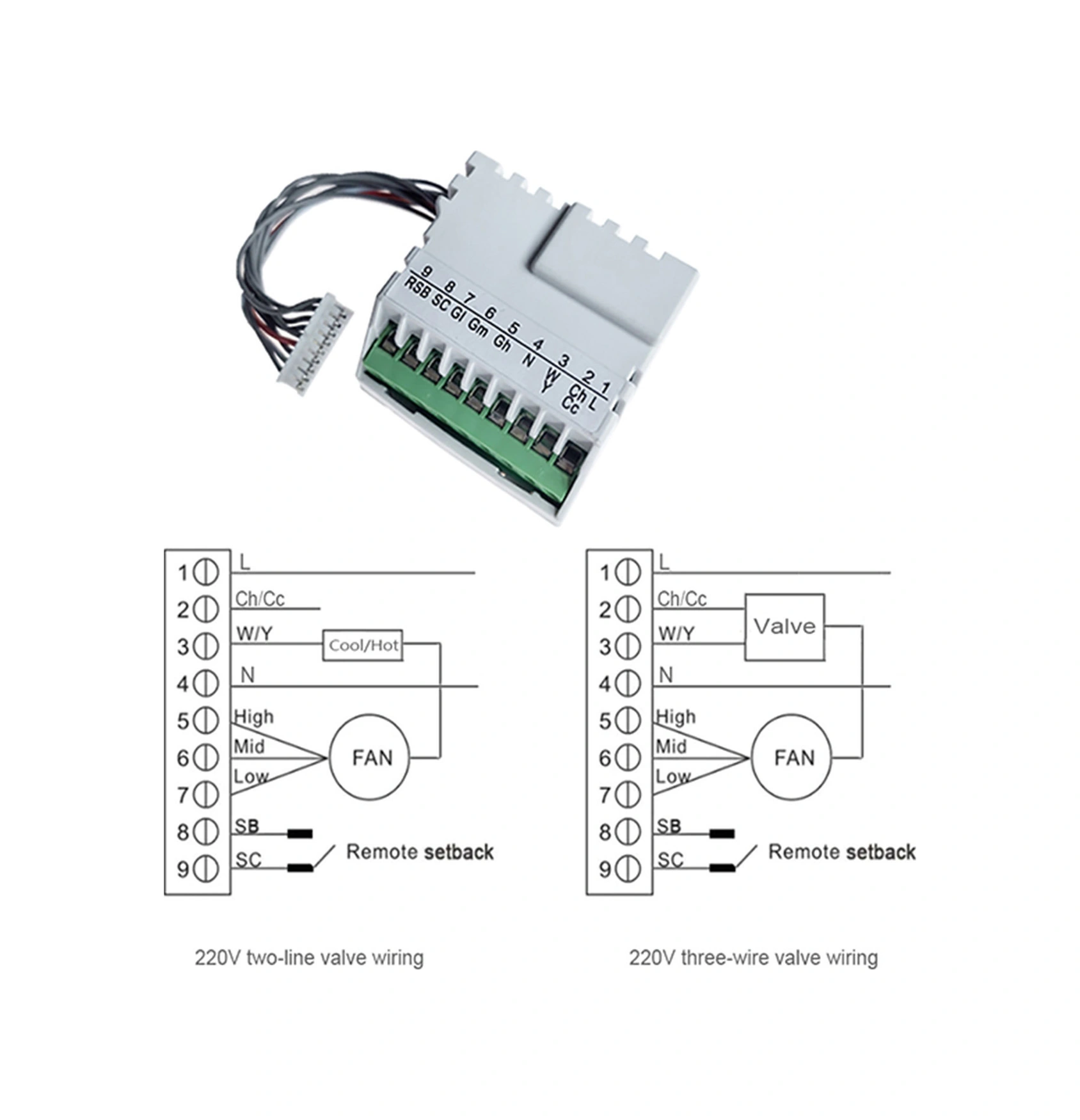 Padalink T6861h2wb Lcd Dijital Termostat, 9p 2 Borulu, Fan Kontrolü, Oda Sıcaklığı Regülatörü, Mavi Ekran, Yatay Tipi