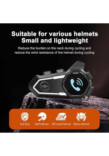 Ranyeek V11s Motosiklet Kask Bluetooth İletişim Cihazı - Fm Radyo, 300m Menzil, 25 Saat Konuşma Süresi, Bt 5.0