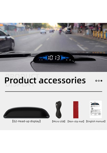Vkemall G2 Araba Hud Görüntüleyici: Hız, Saat, Yön, Mesafe, Uyku Ve Hız Alarmı, Otomatik Parlaklık, Gps+beidou Çift Mod