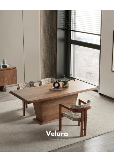 Harmoni Yemek Odası Takımı Yemek Masası + 4 Adet Sandalye Kahverengi