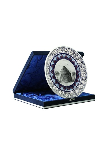E38 El İşçiliği Çini Tabak Kümbet 25 Cm - 6416
