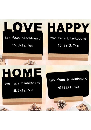 Suntek Ahşap Taban Standlı Mini Kara Tahta İşaret Mesaj Aşk Ahşap