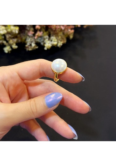 Stela Desgın İnci Gümüş Yüzük Sarı