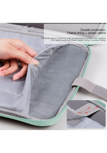 12.9-13 İnç Laptop İçin Taşınabilir Bez Doku Deri Çanta Pembe Siya