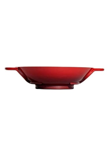 Sürel Döküm 35 Cm Yuvarlak Wok Tava Kırmızı Kırmızı