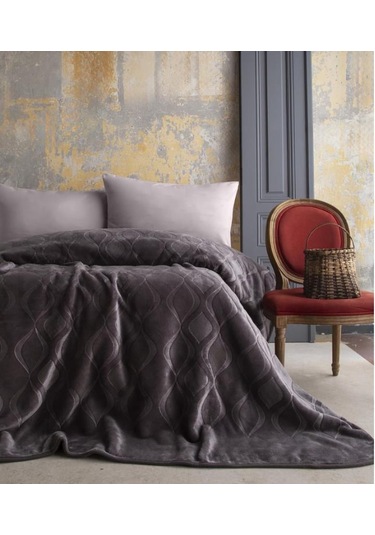 Ap Embos Çift Kişilik Antrasit Mercy Battaniye Antrasit