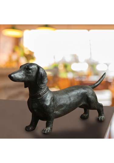 Homyl Reçine Köpek Heykeli Masaüstü Heykel Dekor Modern Ev 18 5 11cm