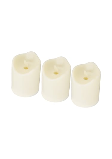 Shineyee 3'lü Paket Led Sallanan Mum Işığı - Plastik, Isıksız, Güvenli - Noel, Düğün, Parti Dekorasyonu - Sıcak Işık - Aaa Pil Gerektirir Piller Dahil Değil - Bz2877-w Diğer