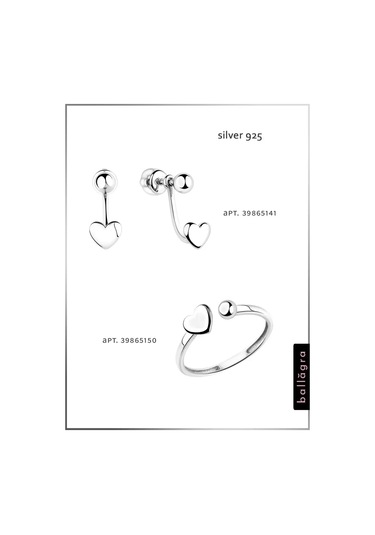 Ballagra Açılabilir 925 Ayar Gümüş Kalp Yüzük 39865150 Gri