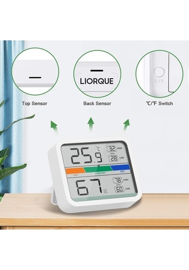 Novahub Çin Xiaomi Youpin Lcd Dijital Termometre 2 Higrometre Mıknatıslı İç Mekan Termo-higrometre, Oda İklim Kontrolü İçin Min/max Kayıtları