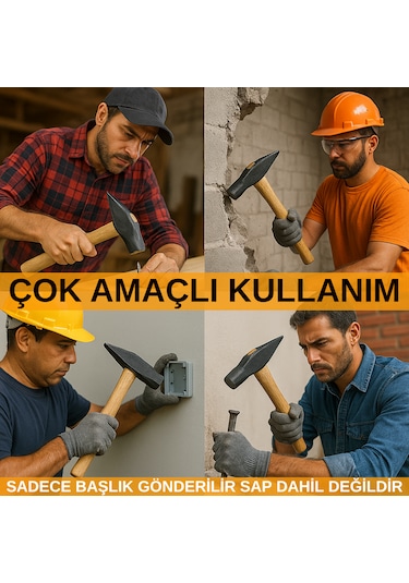 3kg Çelik Uçlu Balyoz Sivri Yassı Profesyonel Balyoz Başlığı