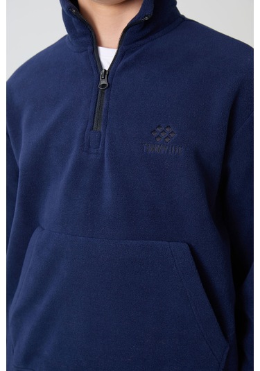 Tommy Life Lacivert Kalın Yumuşak Dokulu Standart Fit Nakışlı Polar Erkek Çocuk Eşofman Takım - 11218 Lacivert